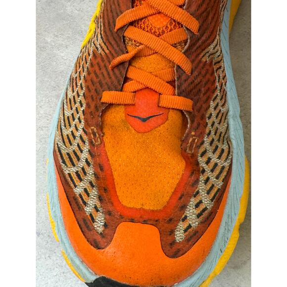 Hoka One One Mens Mafate Speed 4 1129930 Orange Running Shoes Sneakers Sz 9 Read - Picture 4 of 13